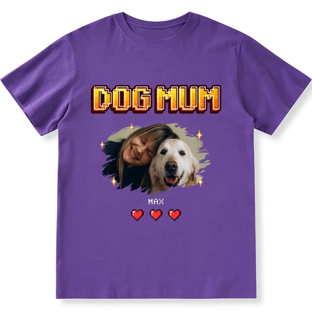 Dog Mom Pixel Photo - Personalized Custom Unisex T-shirt