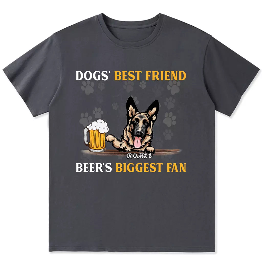 Dogs' Best Friend Beer's Biggest Fan - Personalized Custom Unisex T-shirt