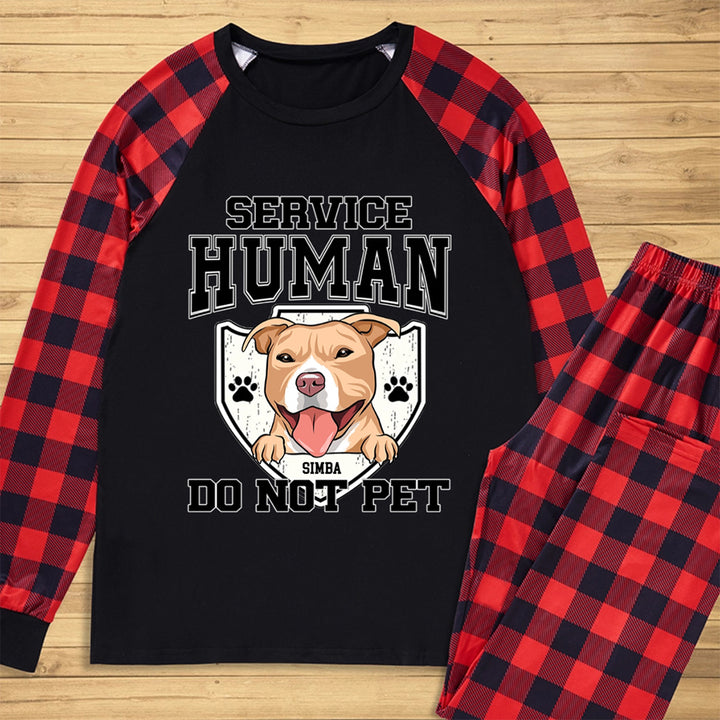 Service Human, Do Not Pet 10 - Personalized Custom Christmas Pajama Set