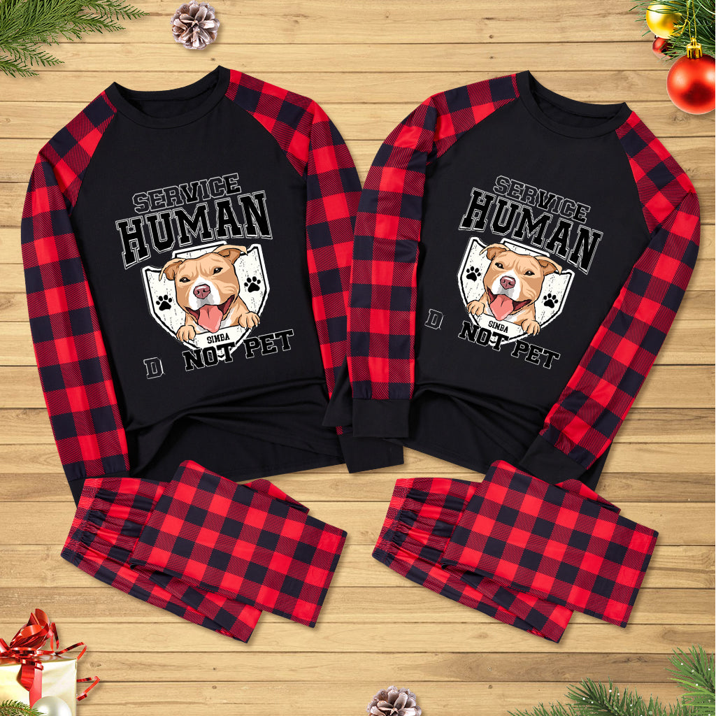 Service Human, Do Not Pet 10 - Personalized Custom Christmas Pajama Set