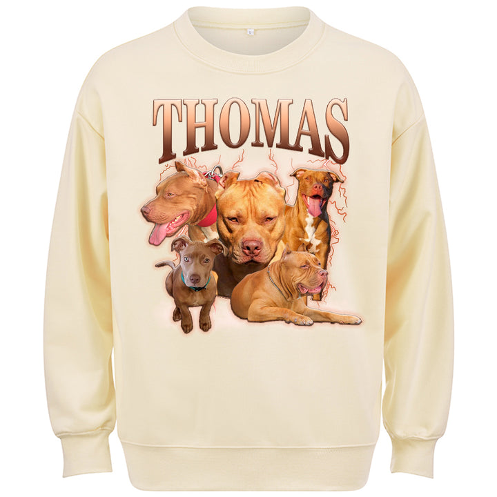 Custom Pet Face Vintage Version - Personalized Custom Sweatshirt