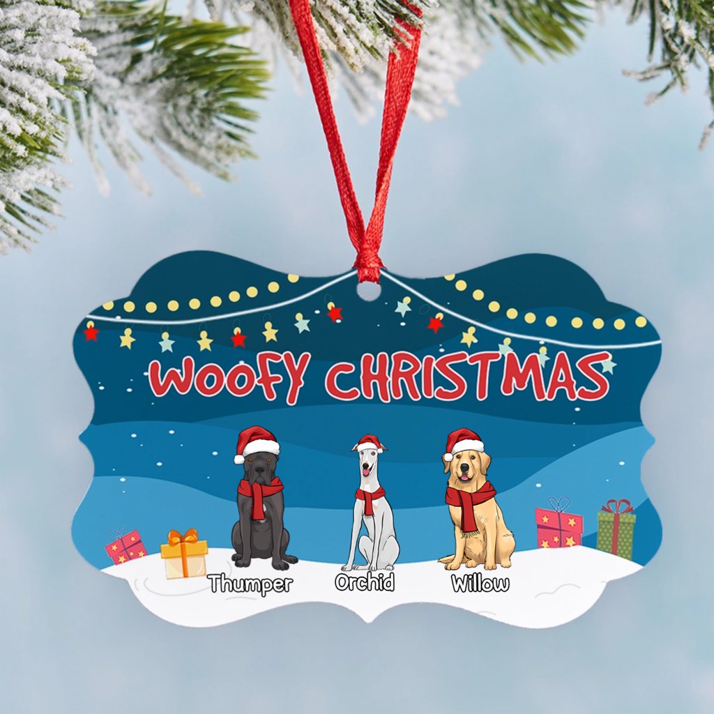 Woofy Christmas 2 - Personalized Christmas Ornament