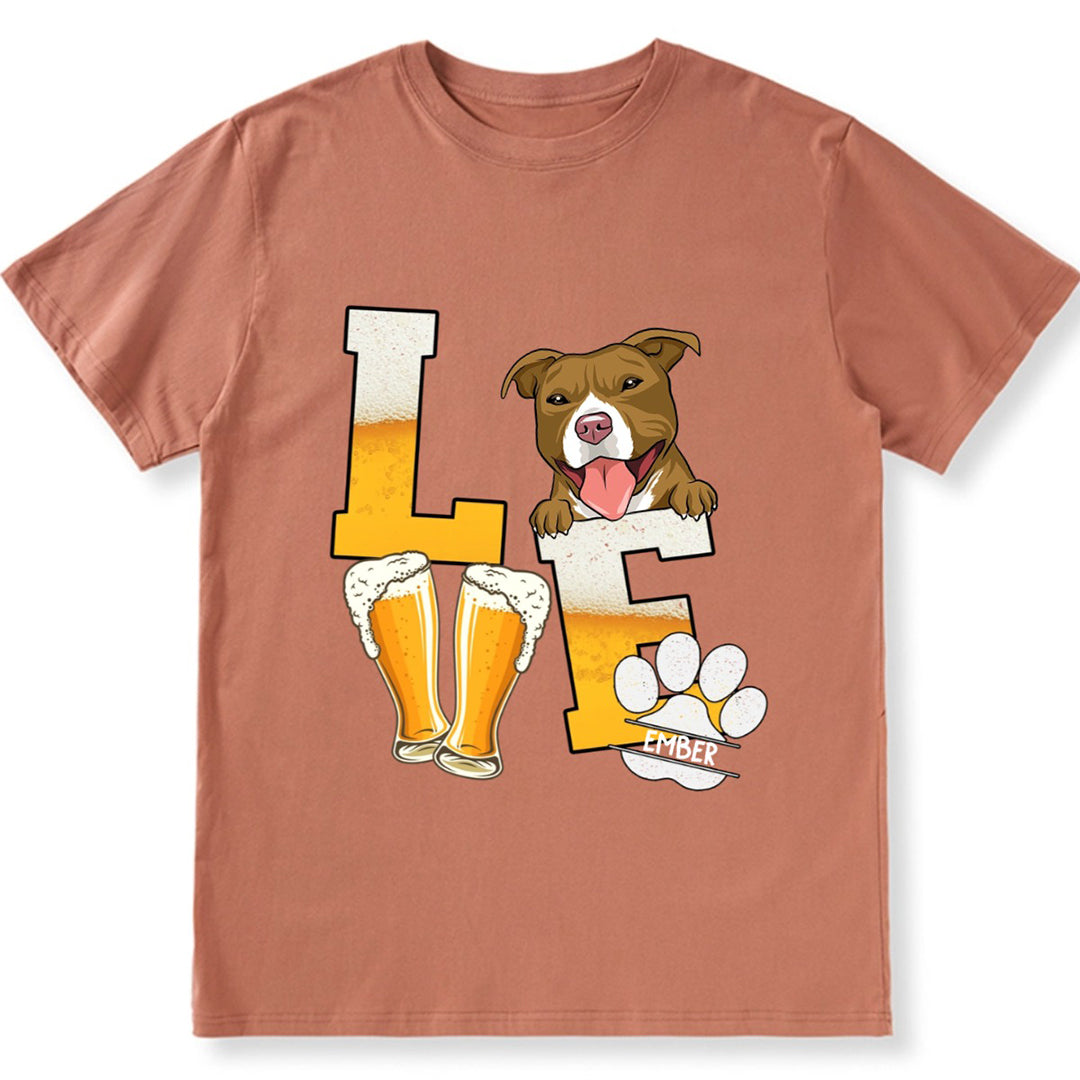 Beer/Wine Love Dog - Personalized Custom Unisex T-shirt