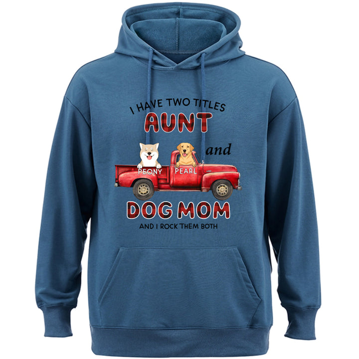 Aunt Dog Mom Plaid Christmas Truck - Personalized Custom Hoodie