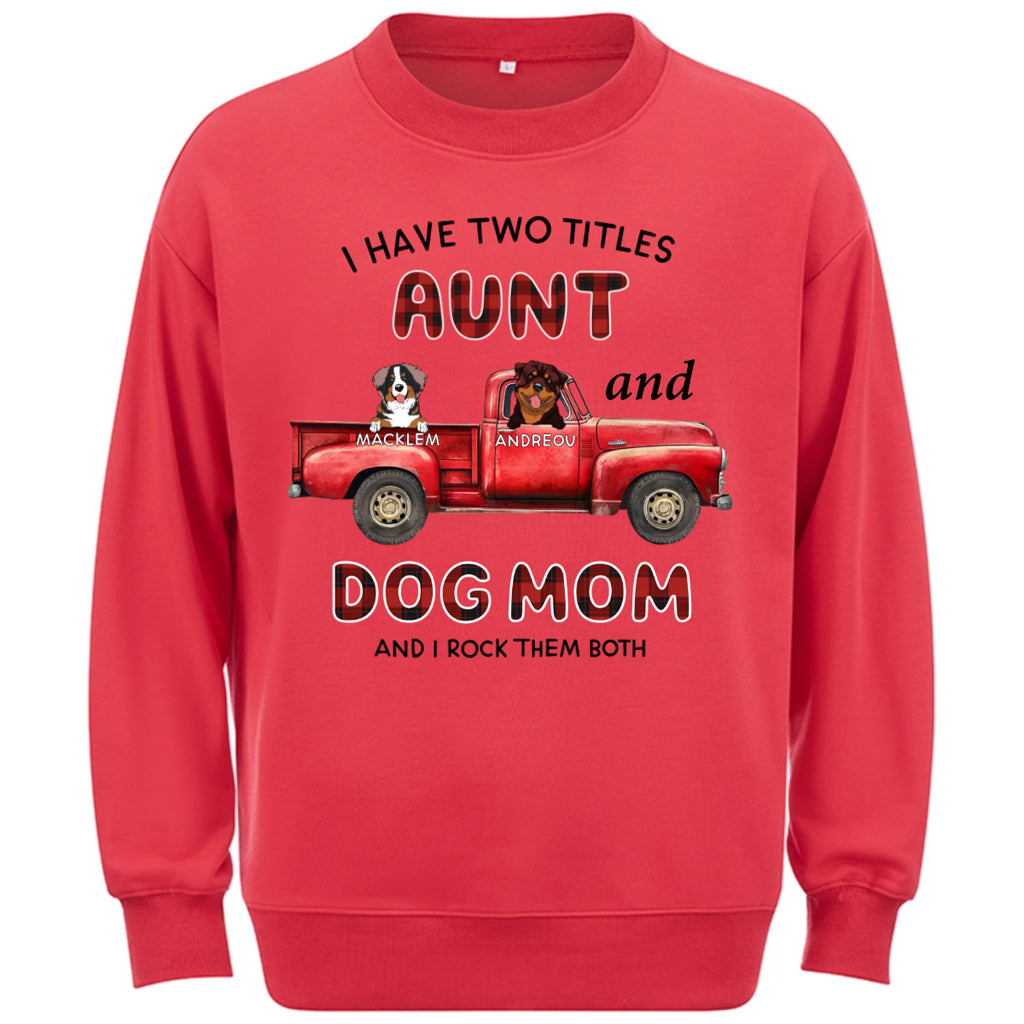 Aunt Dog Mom Plaid Christmas Truck - Personalized Custom Sweatshirt