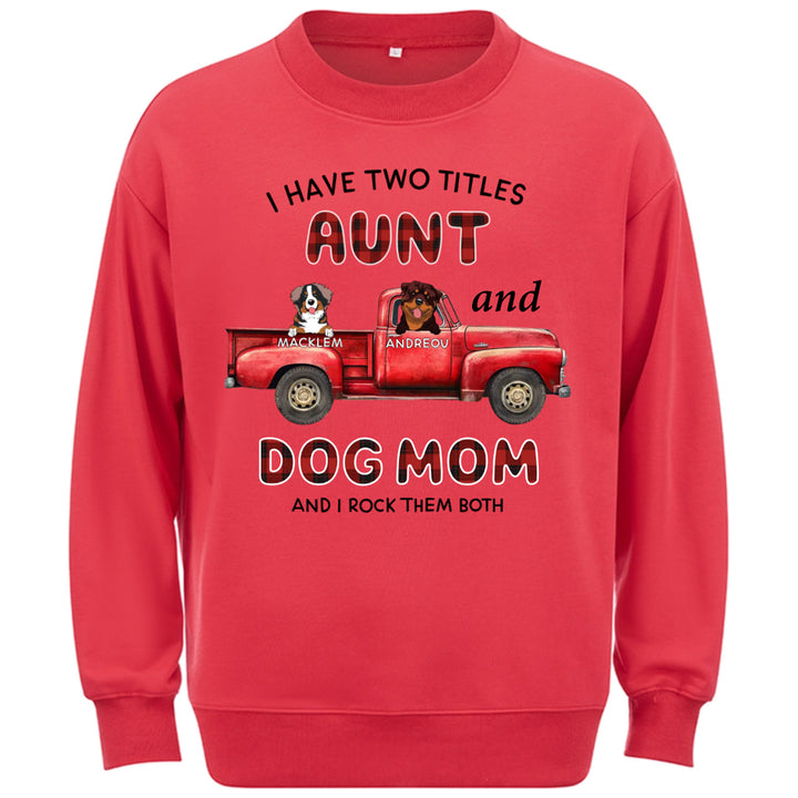 Aunt Dog Mom Plaid Christmas Truck - Personalized Custom Sweatshirt