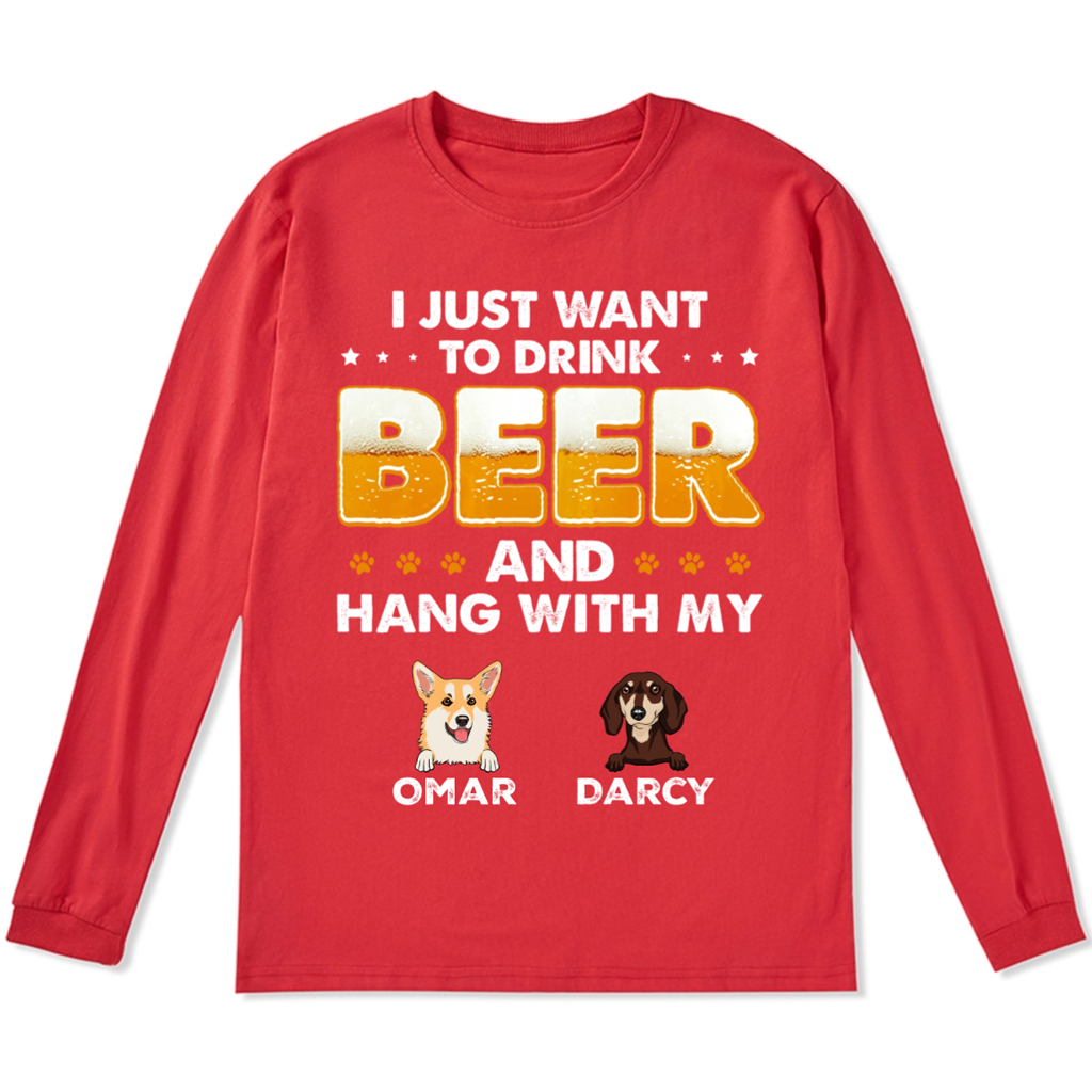 Beer and Dog - Personalized Custom Long Sleeve T-shirt