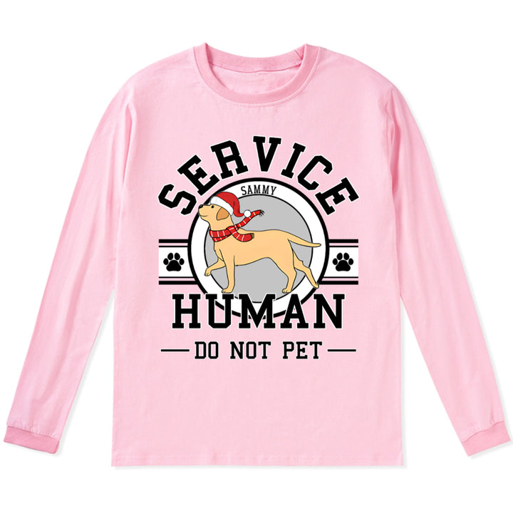 Service Human, Do Not Pet Christmas Version - Personalized Custom Long Sleeve T-shirt