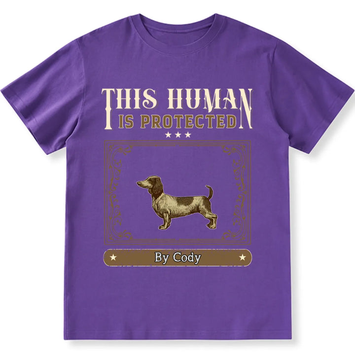 Protected By Vintage Dog - Personalized Custom Unisex T-shirt