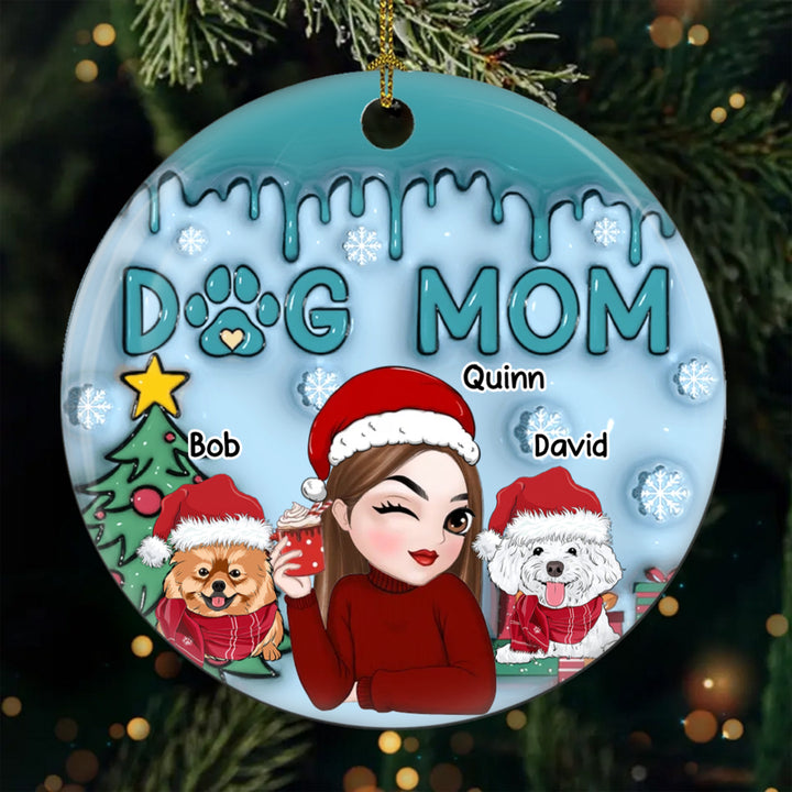 Lovely Dog Mom - Personalized Christmas Ornament