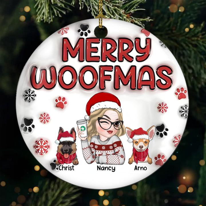 Woofy Christmas Dog Mom - Personalized Christmas Ornament