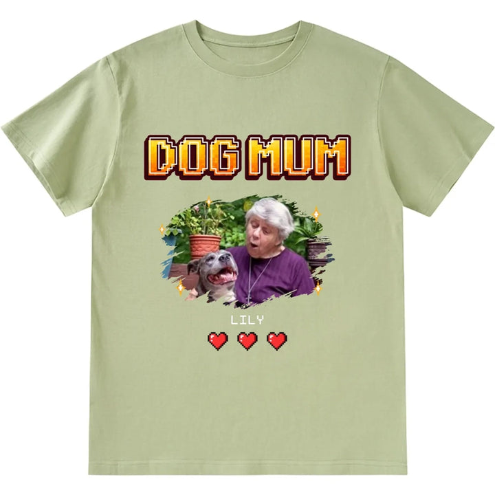 Dog Mom Pixel Photo - Personalized Custom Unisex T-shirt