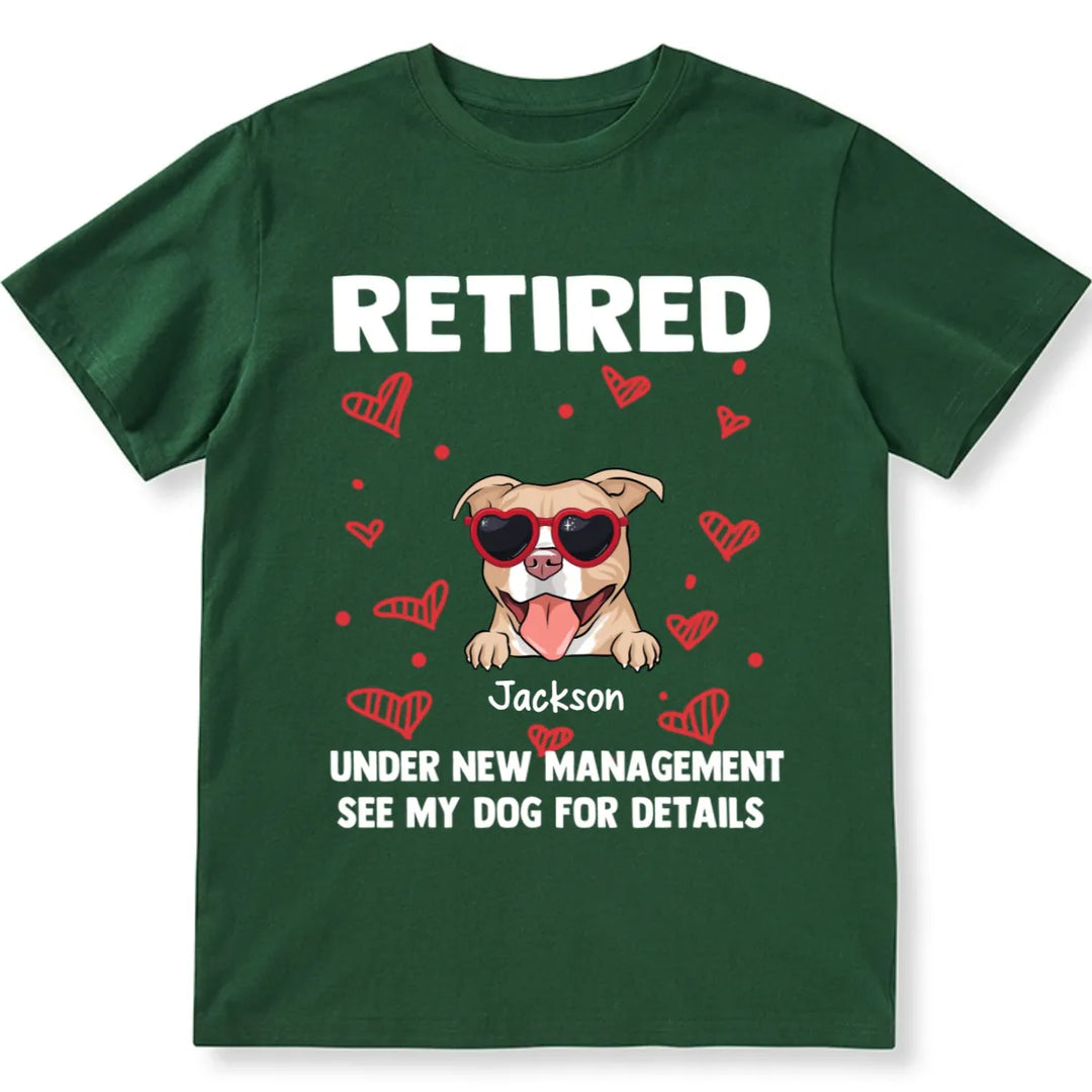 Retired Dog with Heart - Personalized Custom Unisex T-shirt