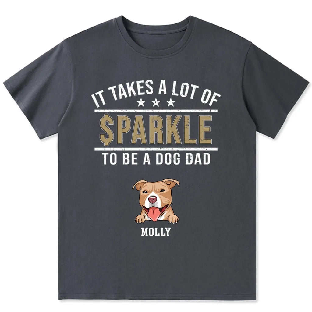 Sparkle Dog Dad - Personalized Custom Unisex T-shirt