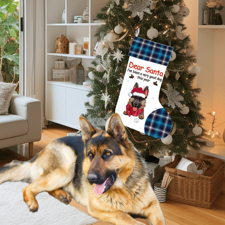 Dear Santa, I‘ve been a very good dog this year - Personalized Christmas Stocking Dogs