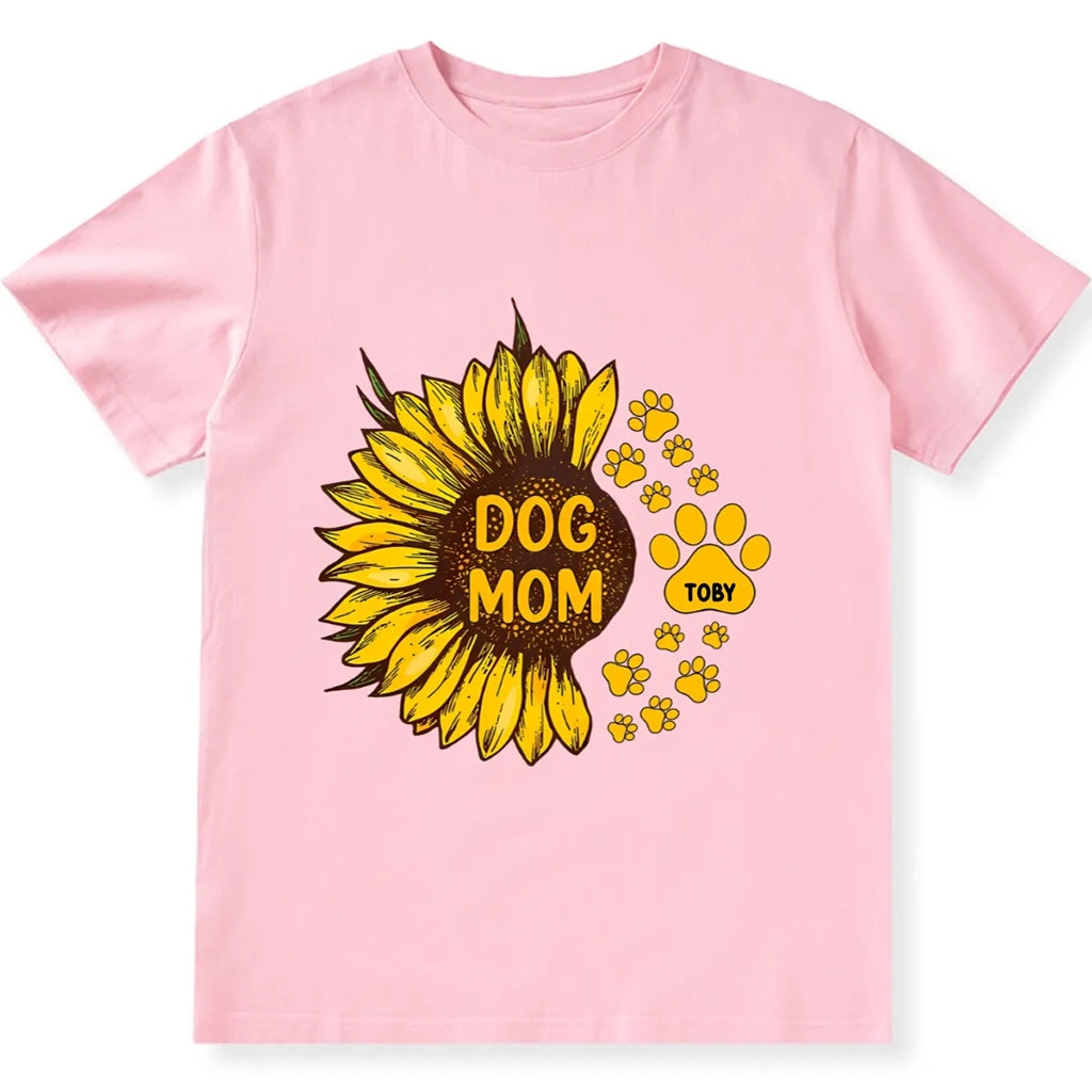 Dog Mom Sunflower - Personalized Custom Unisex T-shirt