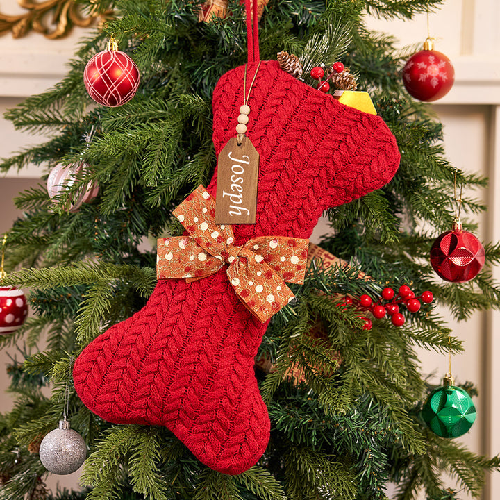 Dog Bone Christmas Stocking - Personalized Christmas Stocking Dogs