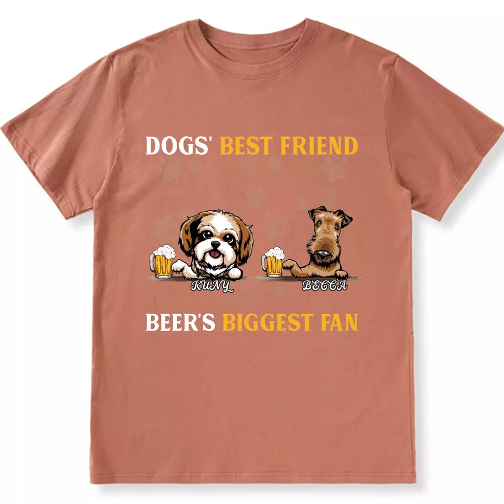 Dogs' Best Friend Beer's Biggest Fan - Personalized Custom Unisex T-shirt