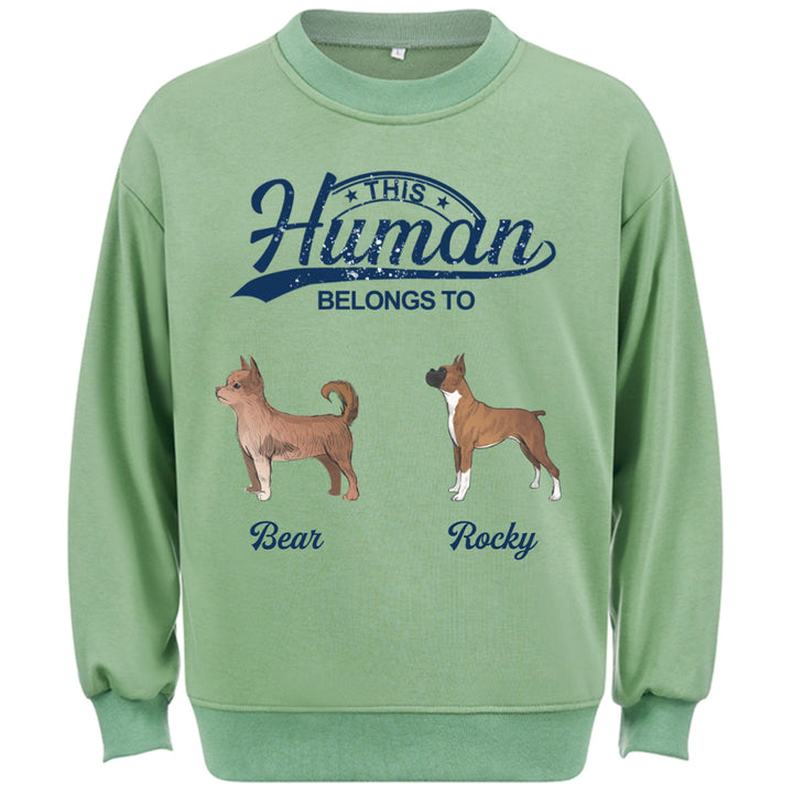 This Human Belongs To 2 - Personalized Custom Sweatshirt