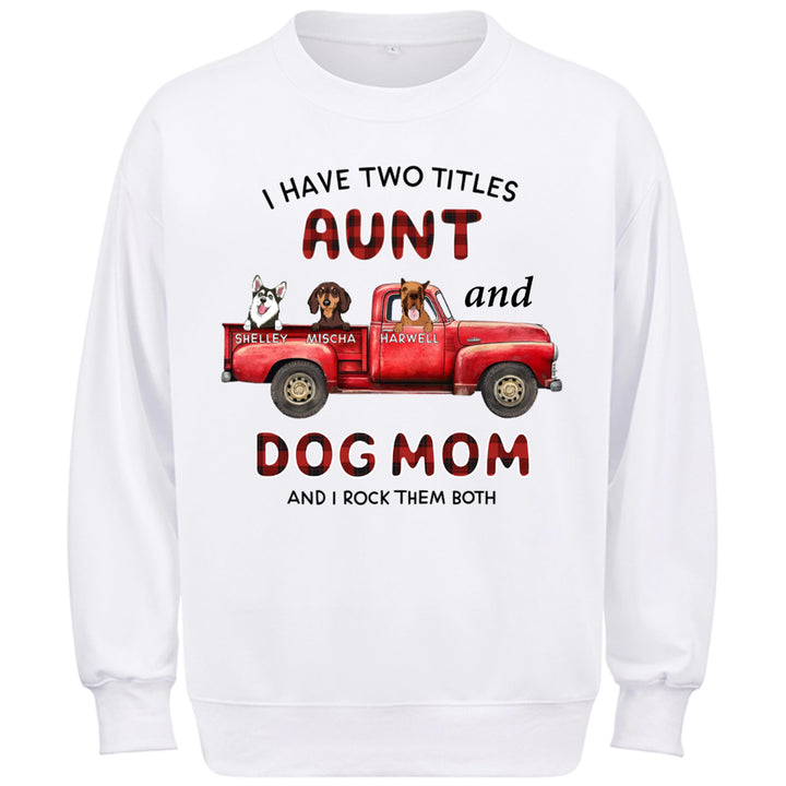 Aunt Dog Mom Plaid Christmas Truck - Personalized Custom Sweatshirt