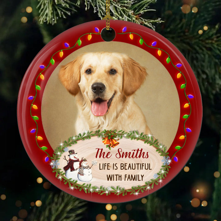 Life Is Beautiful - Personalized Custom Photo Christmas Ornament