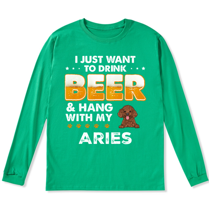 Beer and Dog - Personalized Custom Long Sleeve T-shirt