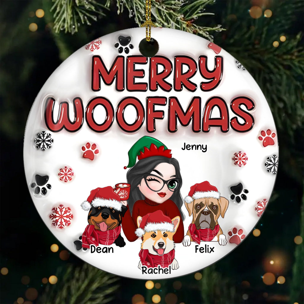 Woofy Christmas Dog Mom - Personalized Christmas Ornament