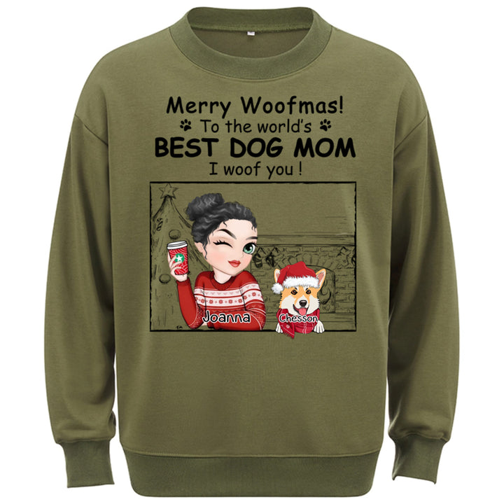 Best Dog Mom Christmas - Personalized Custom Sweatshirt