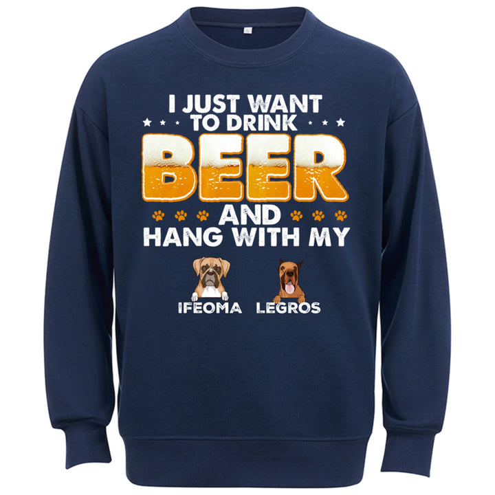 Beer and Dog - Personalized Custom Sweatshirt