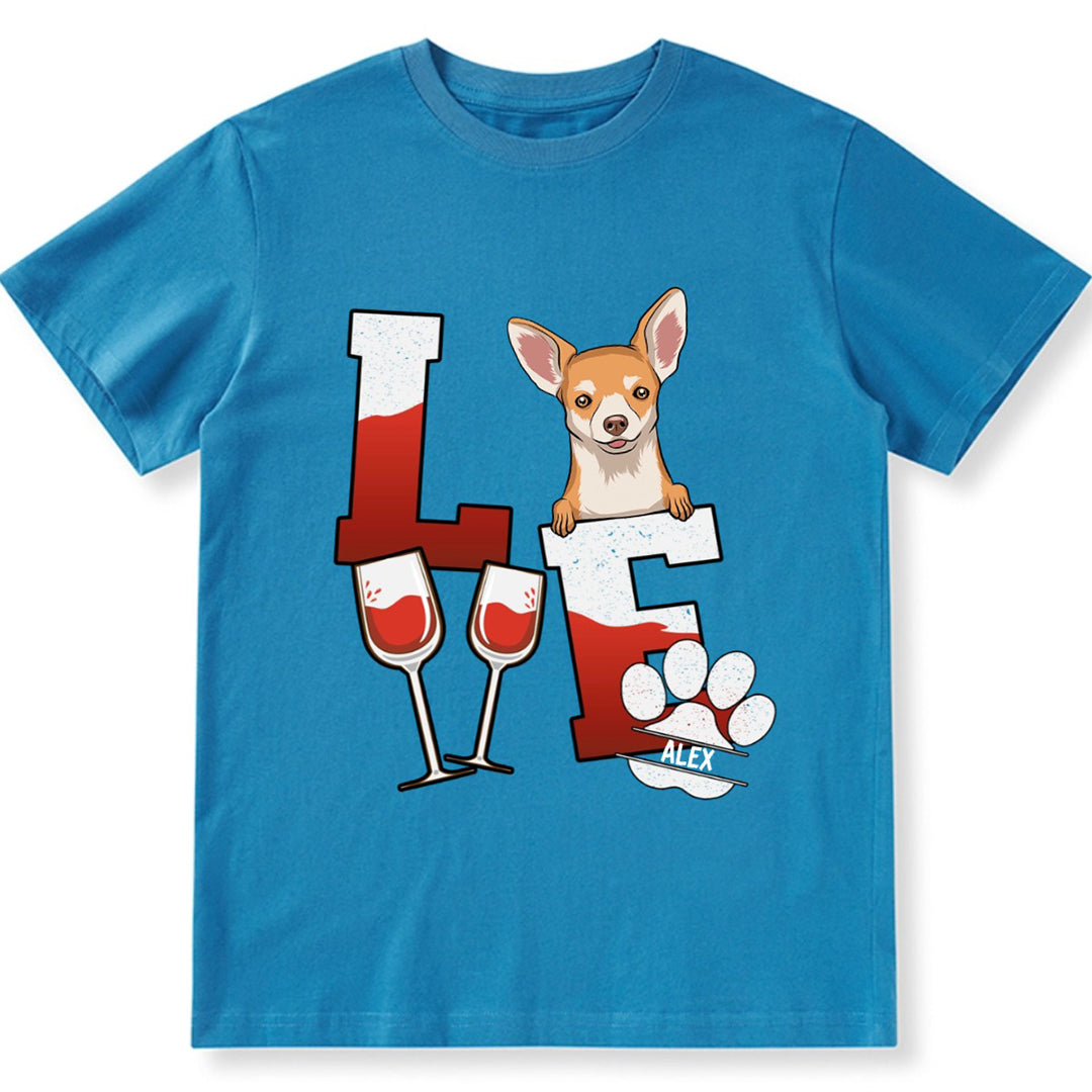 Beer/Wine Love Dog - Personalized Custom Unisex T-shirt