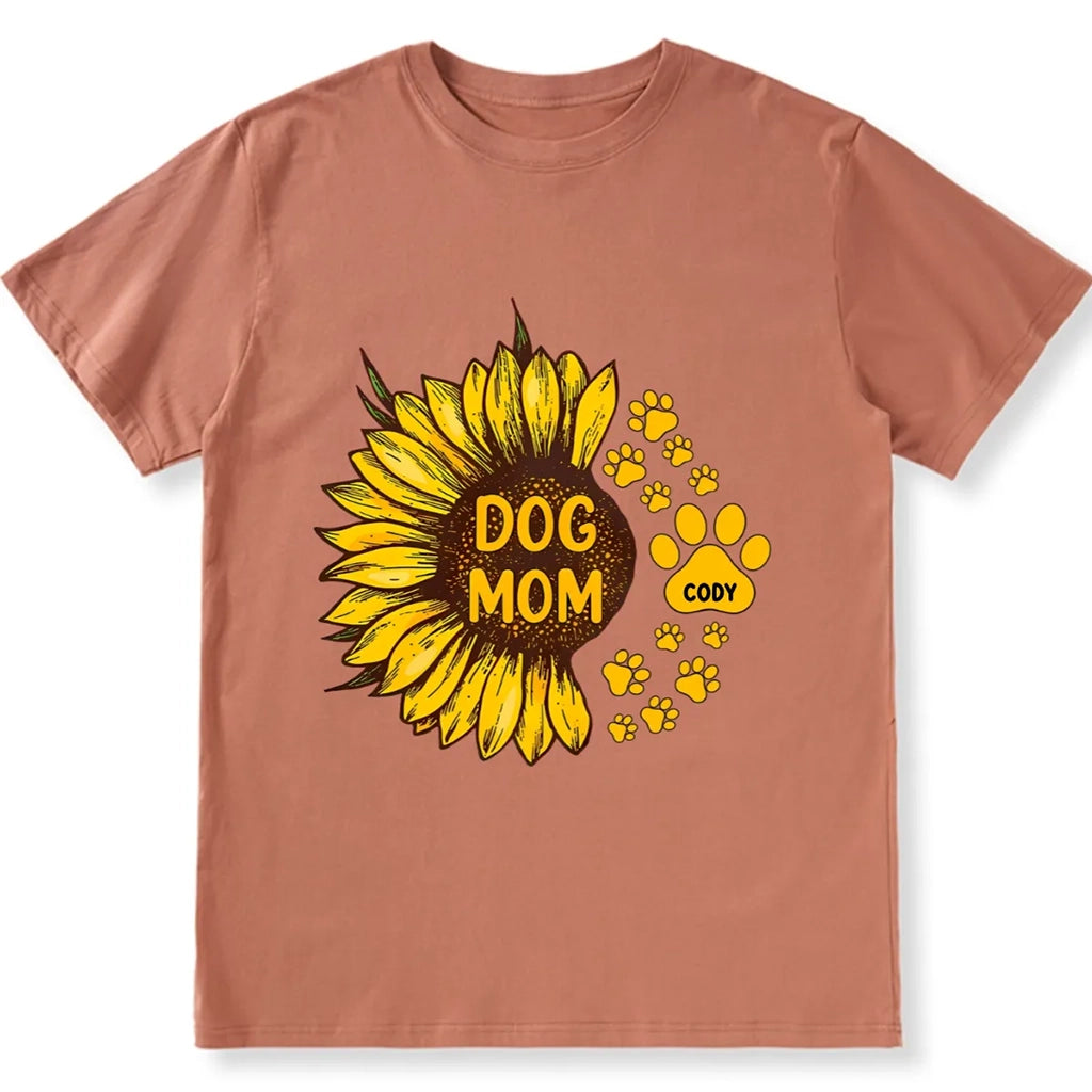 Dog Mom Sunflower - Personalized Custom Unisex T-shirt