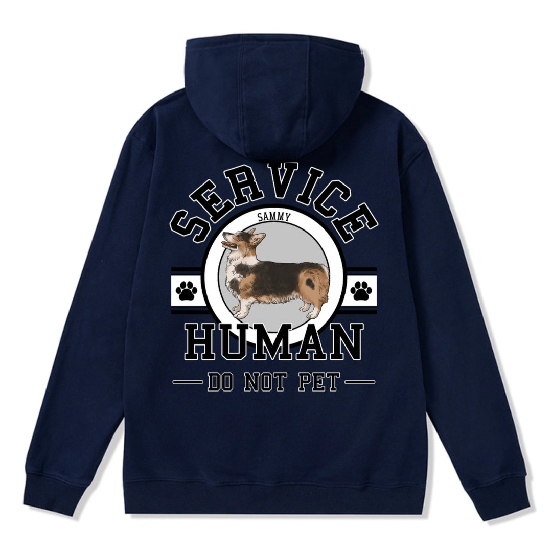 Service Human, Do Not Pet - Personalized Custom Zipper Hoodie