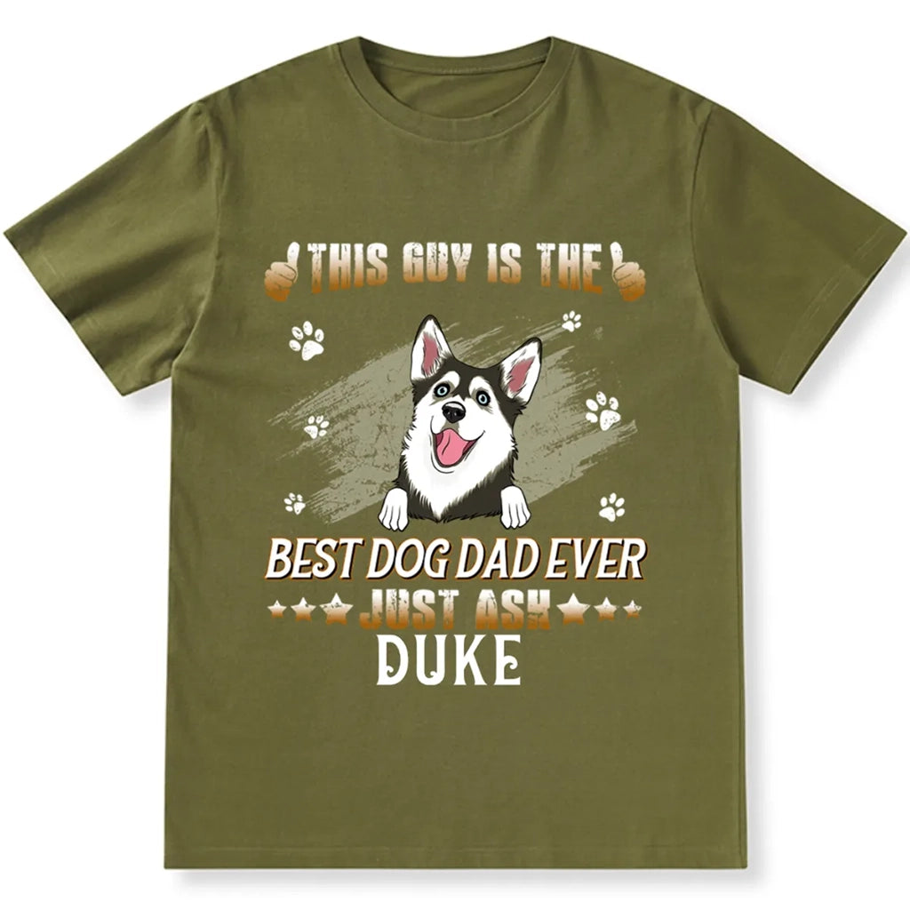 Guy Best Dog Dad - Personalized Custom Unisex T-shirt