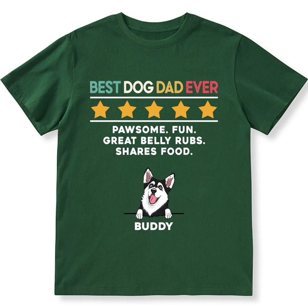 5 Star Review Dog Dad - Personalized Custom Unisex T-shirt