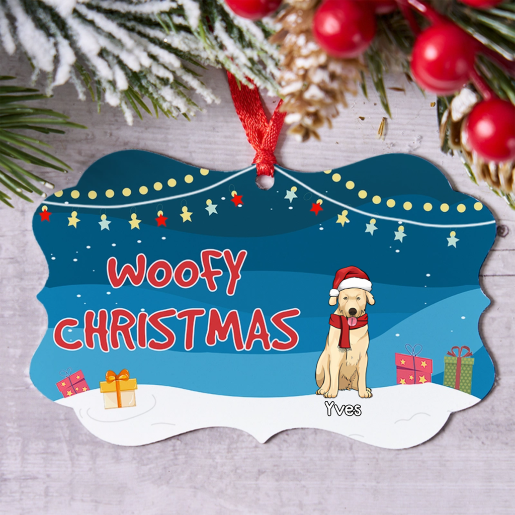 Woofy Christmas 2 - Personalized Christmas Ornament