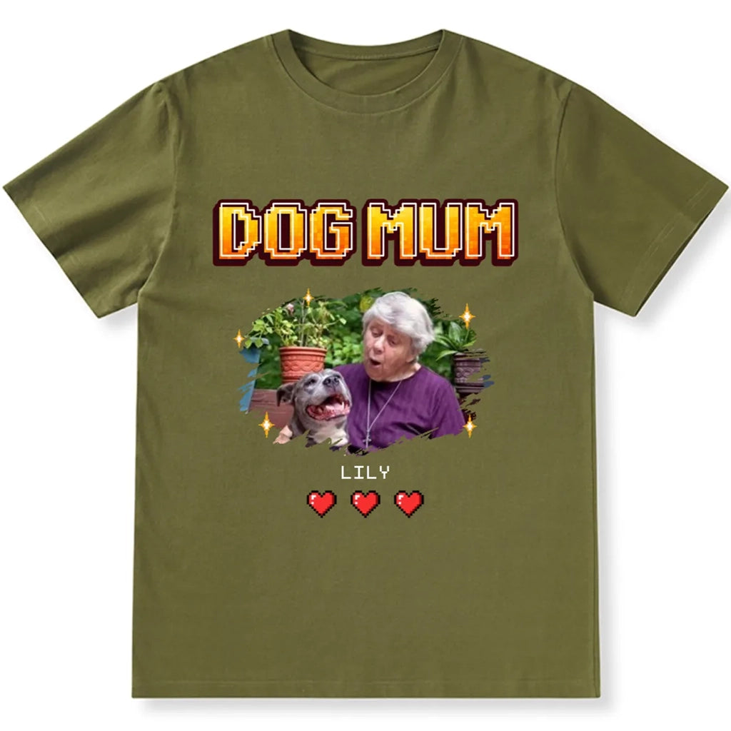 Dog Mom Pixel Photo - Personalized Custom Unisex T-shirt