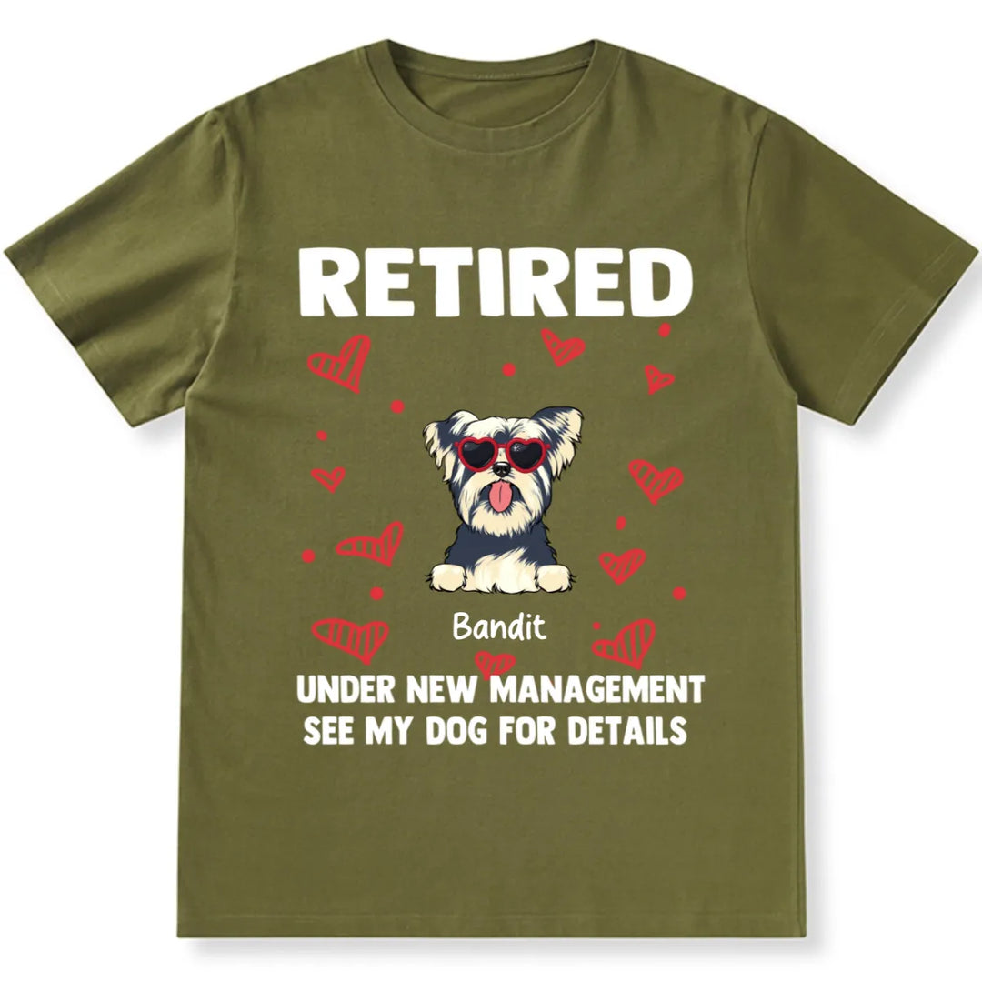 Retired Dog with Heart - Personalized Custom Unisex T-shirt