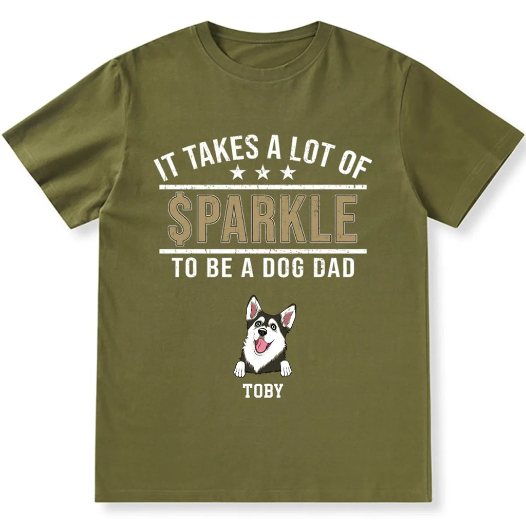 Sparkle Dog Dad - Personalized Custom Unisex T-shirt