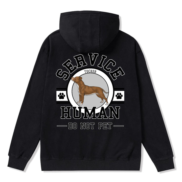 Service Human, Do Not Pet - Personalized Custom Zipper Hoodie