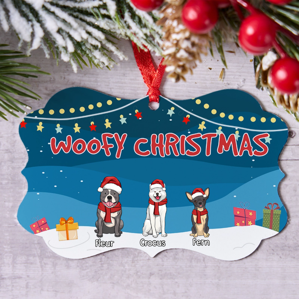 Woofy Christmas 2 - Personalized Christmas Ornament