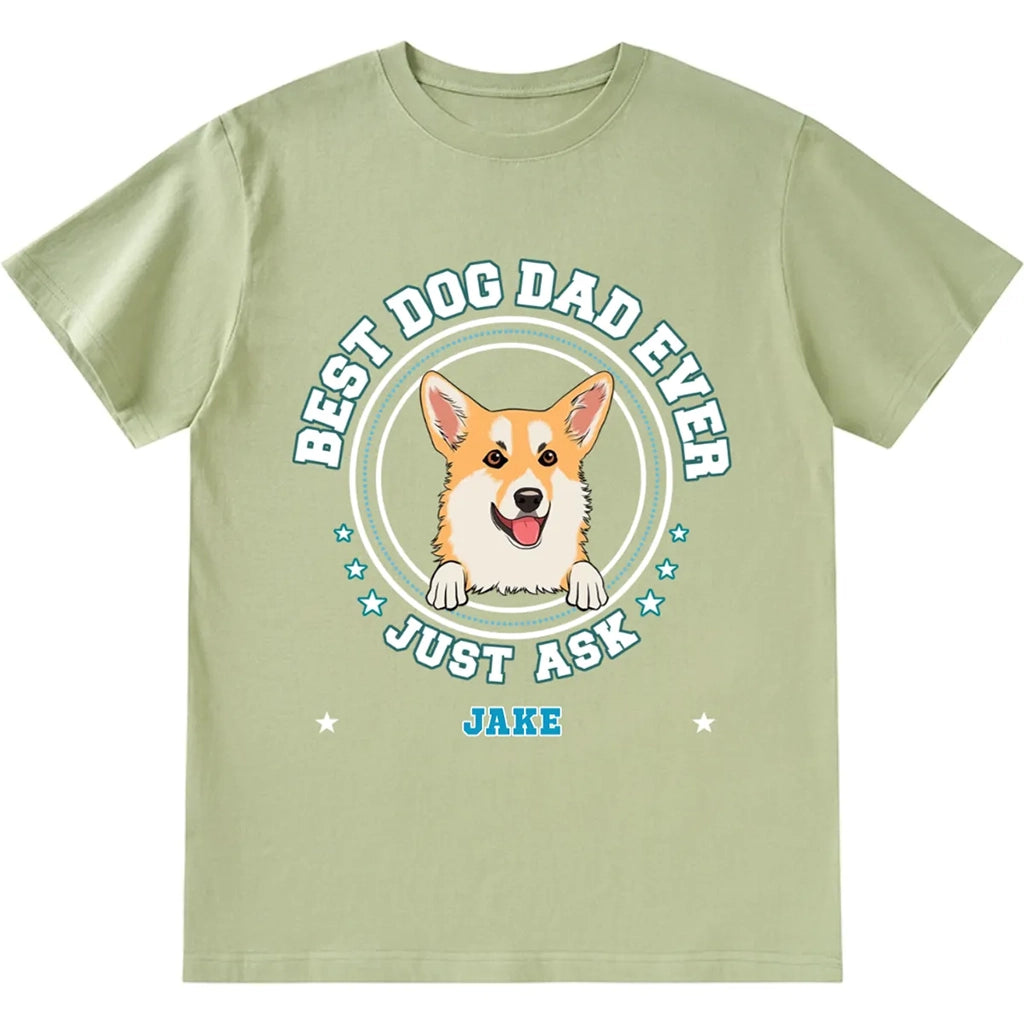 Best Dog Dad Badges - Personalized Custom Unisex T-shirt