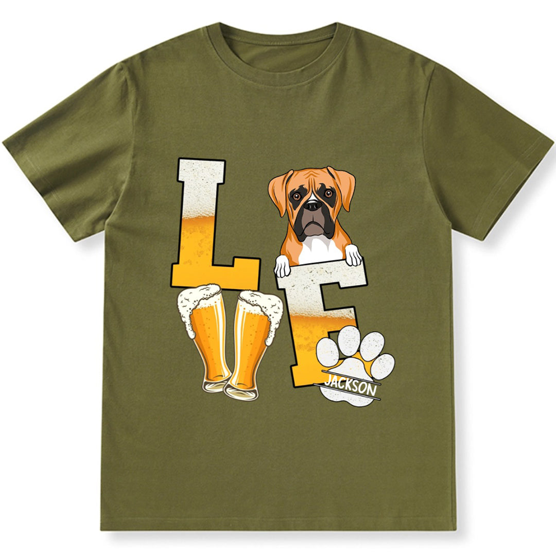 Beer/Wine Love Dog - Personalized Custom Unisex T-shirt