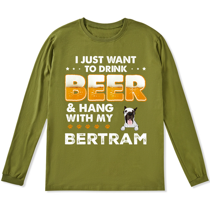 Beer and Dog - Personalized Custom Long Sleeve T-shirt