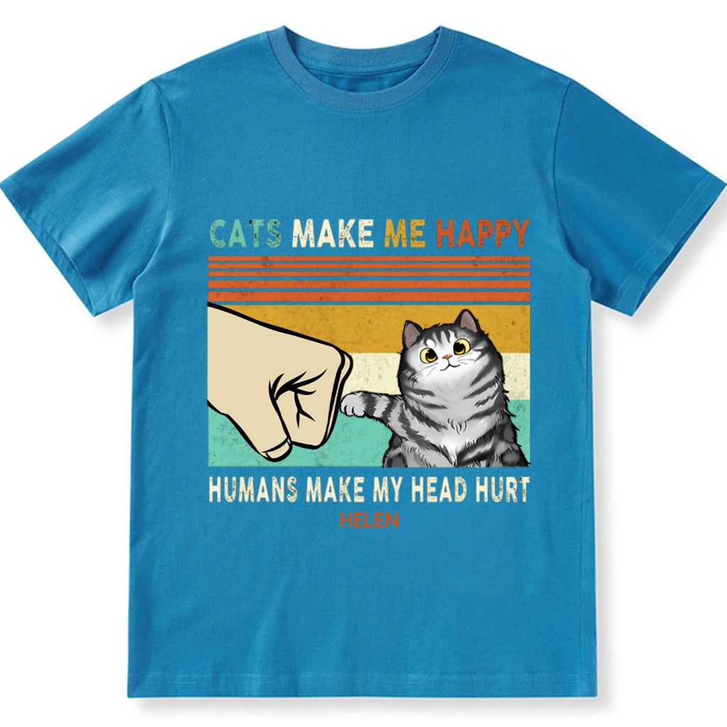 Cats Make Me Happy - Personalized Custom Unisex T-shirt