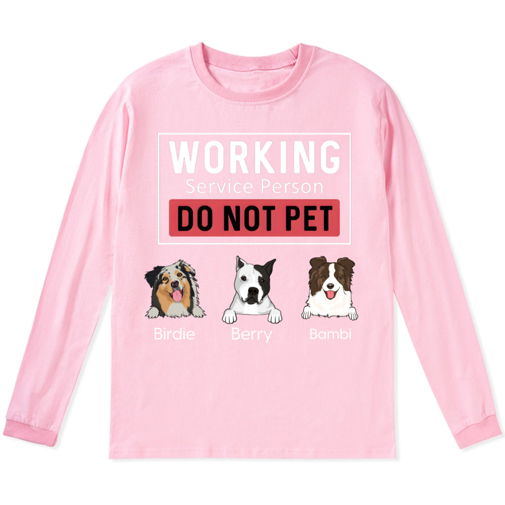 Dogs Working Service Human - Personalized Custom Long Sleeve T-shirt