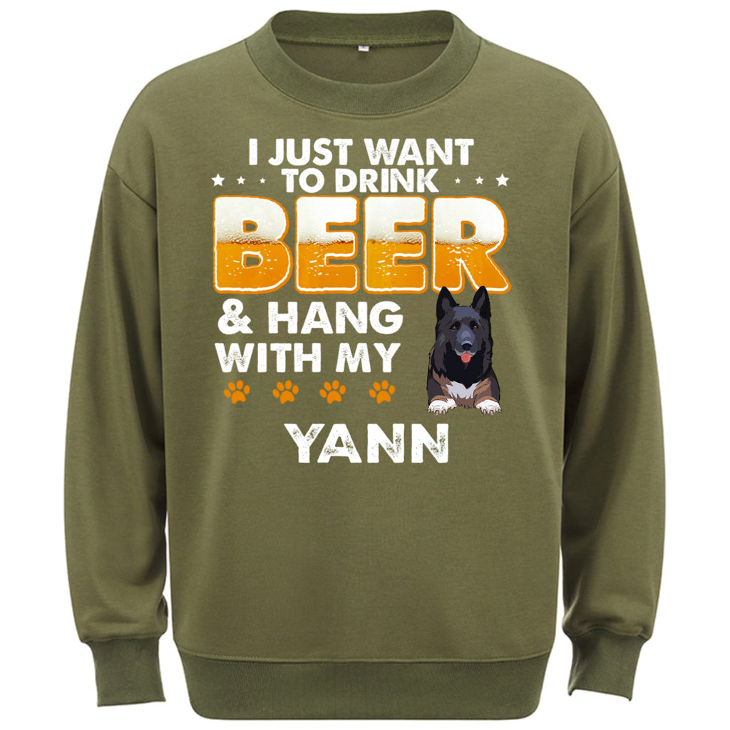 Beer and Dog - Personalized Custom Sweatshirt