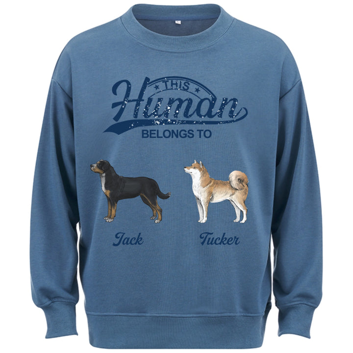 This Human Belongs To 2 - Personalized Custom Sweatshirt