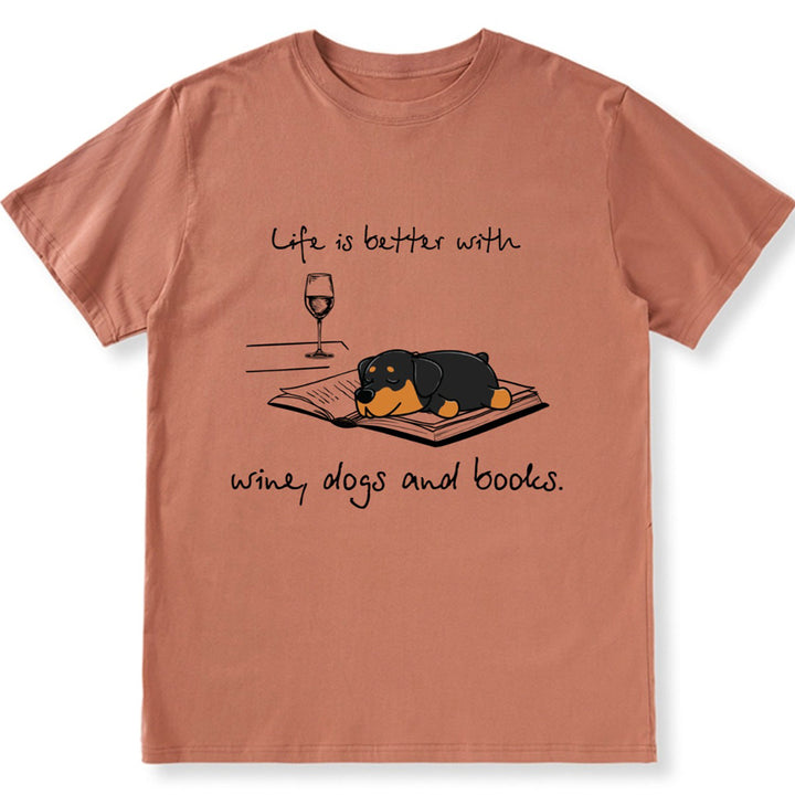 Life Is Better With Dogs And Books - Personalized Custom Unisex T-shirt