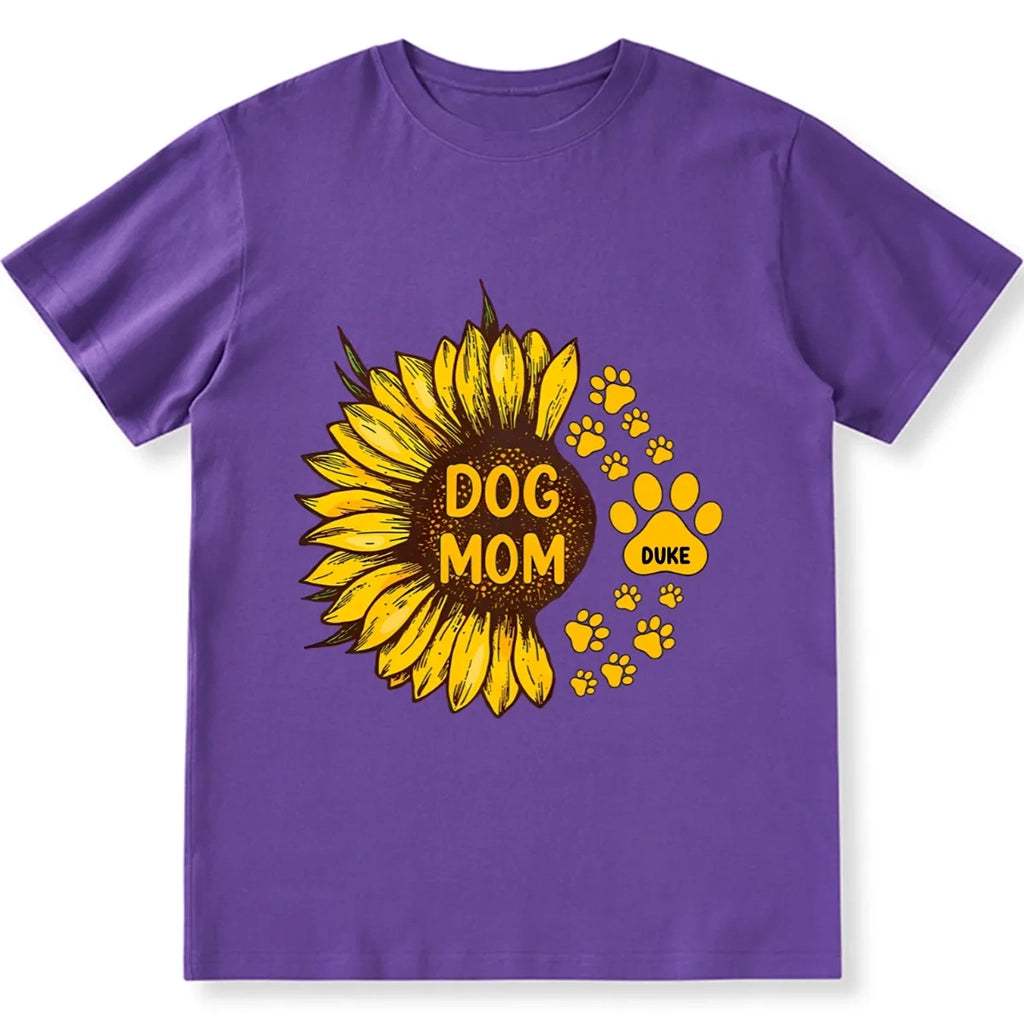 Dog Mom Sunflower - Personalized Custom Unisex T-shirt