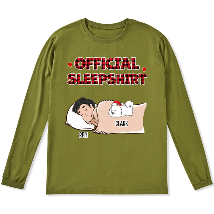 Sleeping Dog Sleepshirt - Personalized Custom Christmas Long Sleeve T-shirt